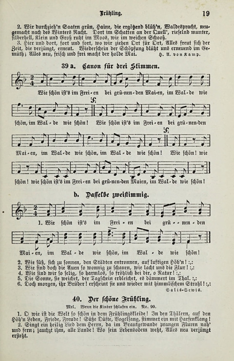 349 Lieder: für Schule und Haus in den Vereinigten Staaten insbesondere für die Elementar- und Mittelclassen in den Stadtschulen, sowie für die Parochialschulen auf dem Lande page 19