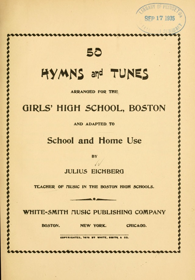 50 Hymns and Tunes: arranged for the Girl