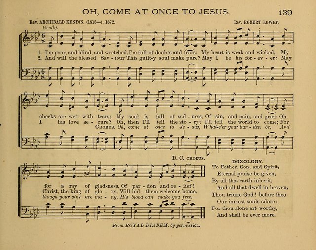 The Alleluia: a collection of hymns and tunes for the church scool, and the mid-week meeting page 139