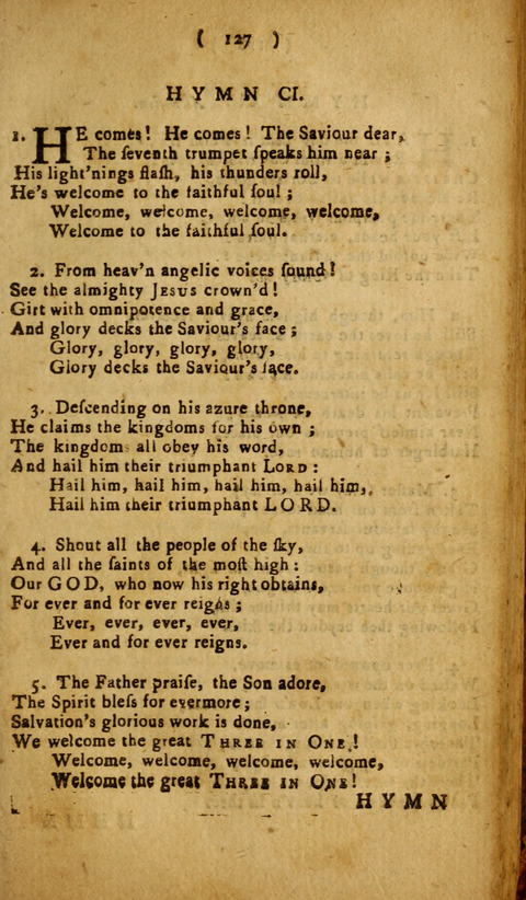 A Choice Collection of Hymns, in which are some never before printed page 127