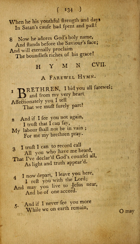 A Choice Collection of Hymns, in which are some never before printed page 134
