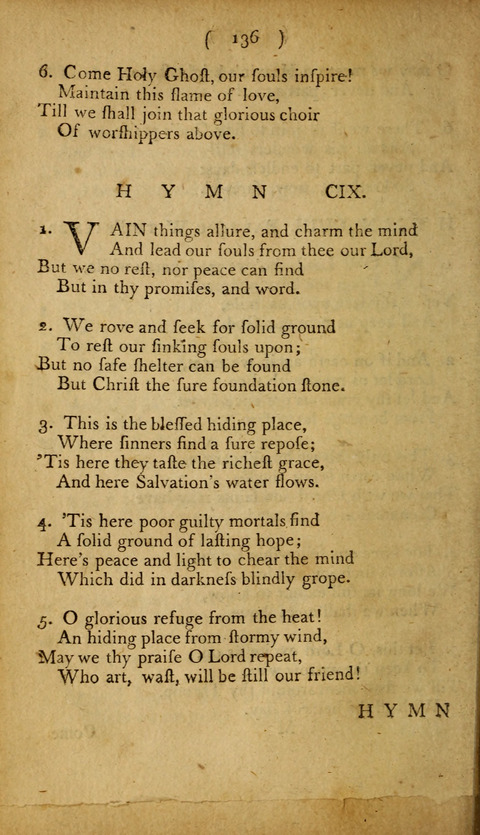 A Choice Collection of Hymns, in which are some never before printed page 136