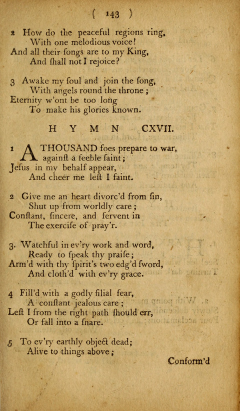 A Choice Collection of Hymns, in which are some never before printed page 143