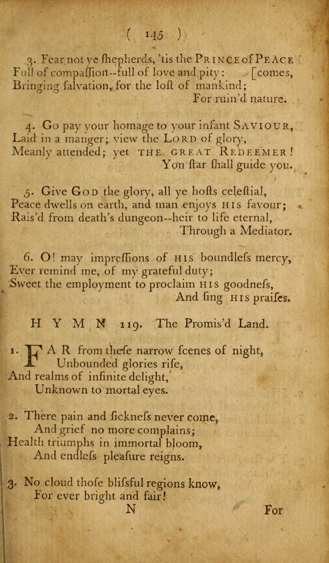 A Choice Collection of Hymns, in which are some never before printed page 145