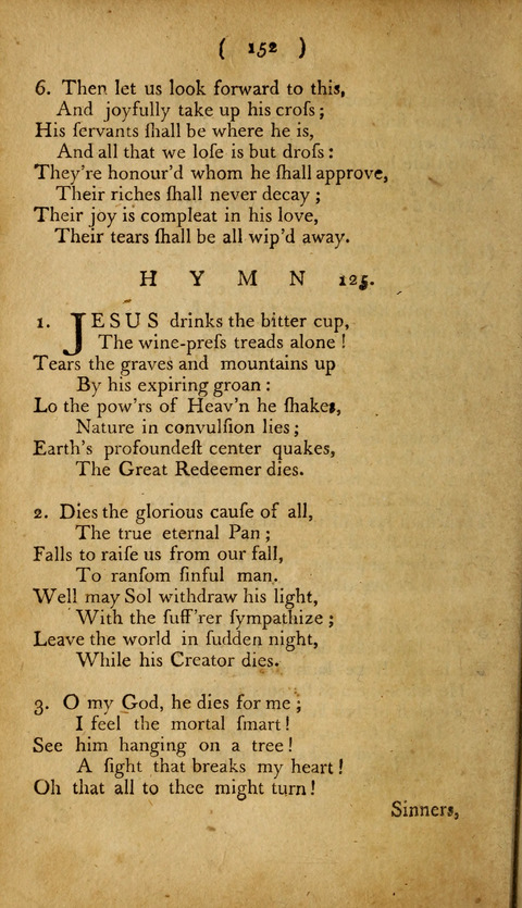 A Choice Collection of Hymns, in which are some never before printed page 152