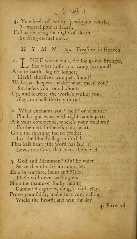 A Choice Collection of Hymns, in which are some never before printed page 156