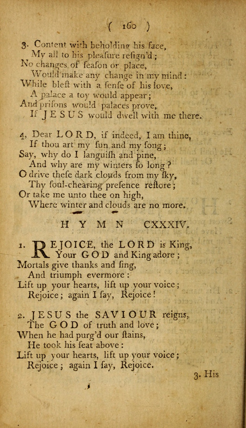 A Choice Collection of Hymns, in which are some never before printed page 160