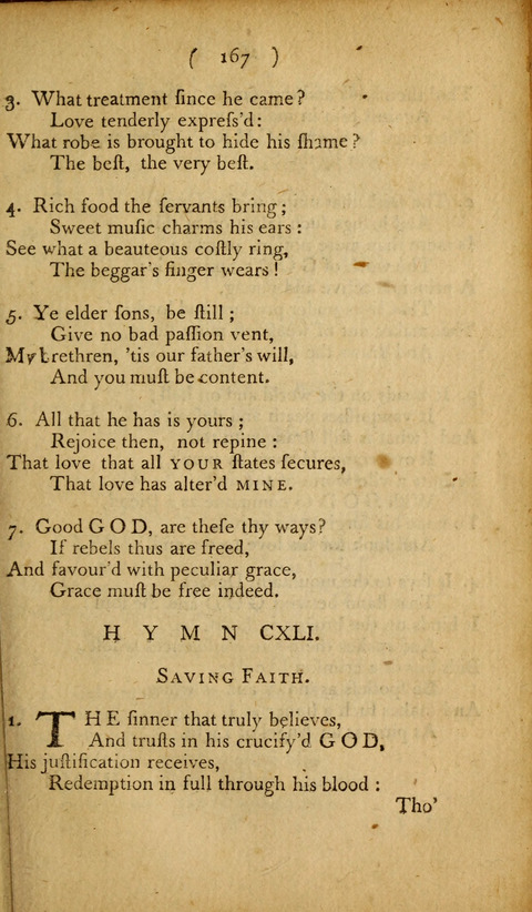 A Choice Collection of Hymns, in which are some never before printed page 167