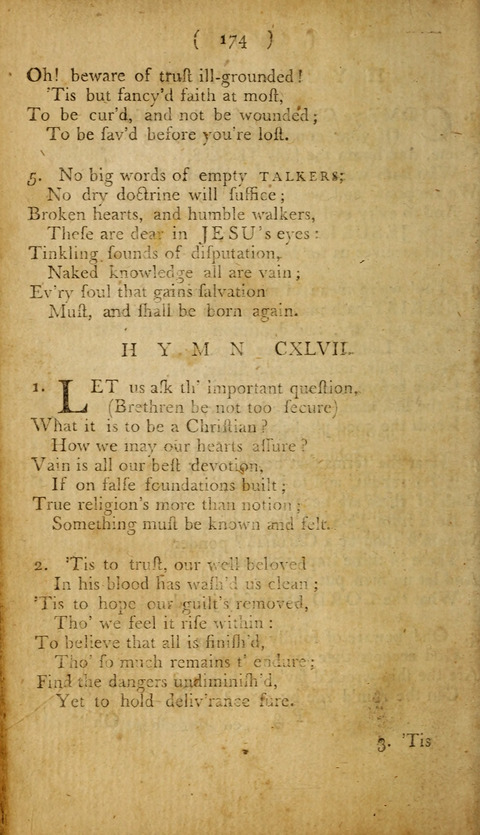 A Choice Collection of Hymns, in which are some never before printed page 174