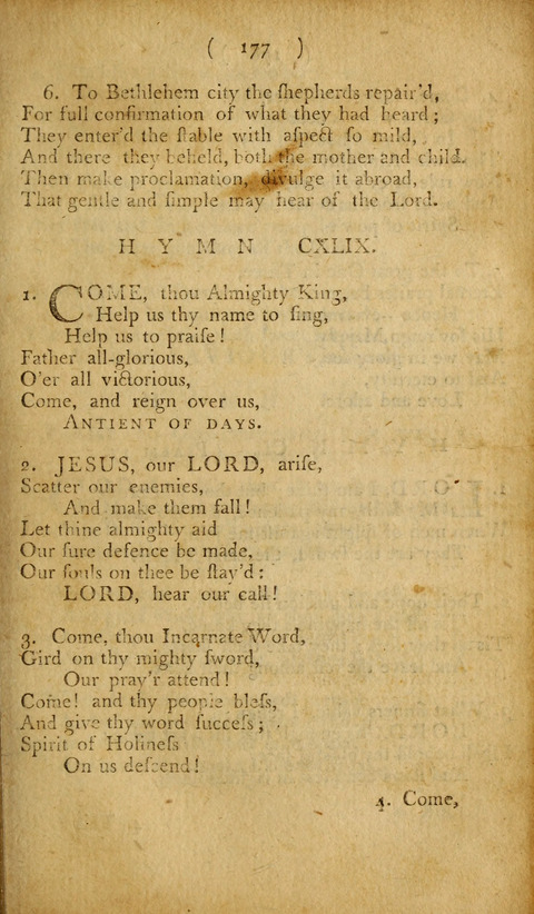 A Choice Collection of Hymns, in which are some never before printed page 177