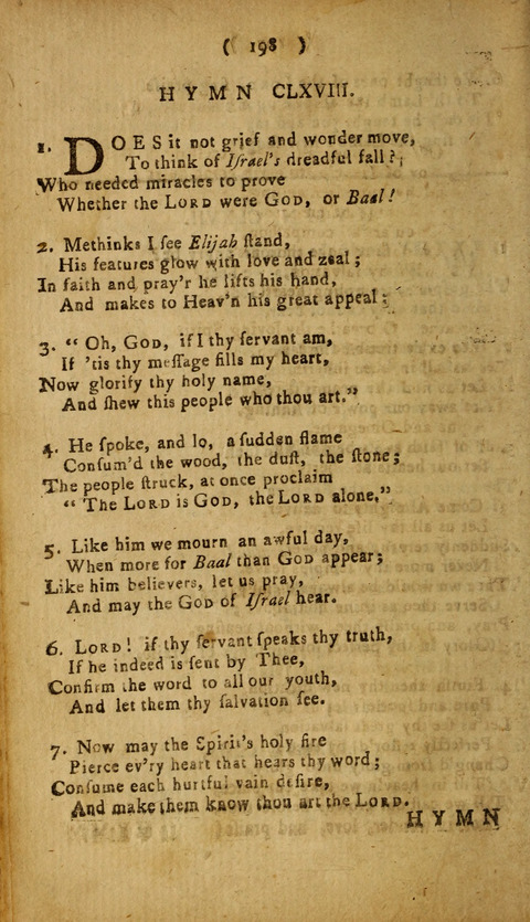 A Choice Collection of Hymns, in which are some never before printed page 198