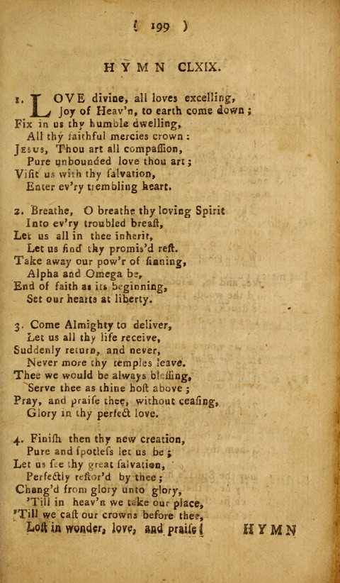 A Choice Collection of Hymns, in which are some never before printed page 199