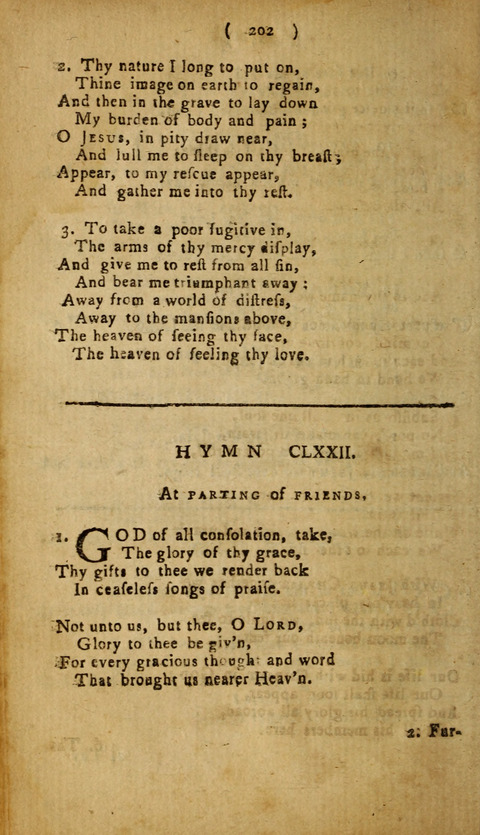 A Choice Collection of Hymns, in which are some never before printed page 202