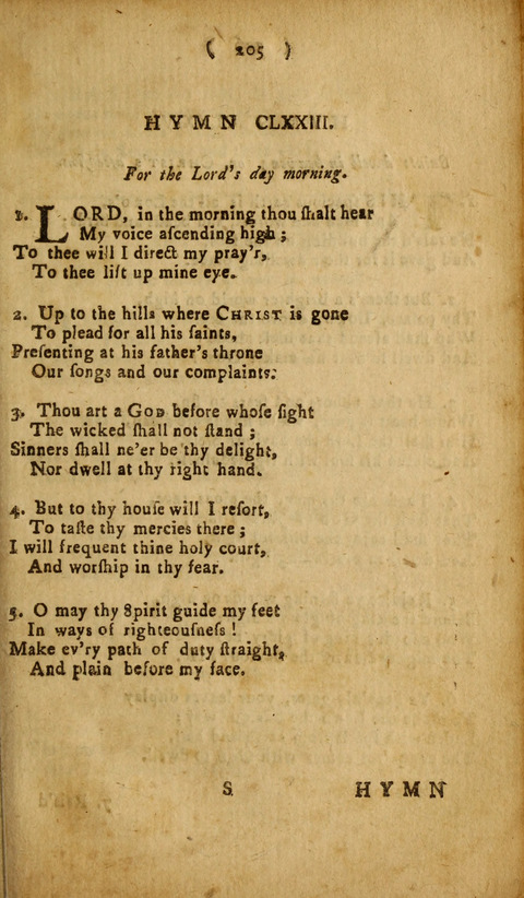 A Choice Collection of Hymns, in which are some never before printed page 205