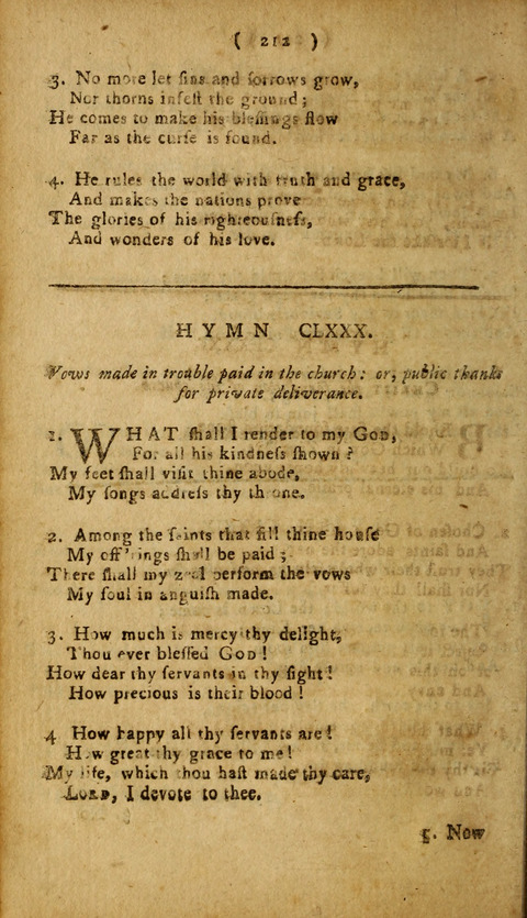 A Choice Collection of Hymns, in which are some never before printed page 212
