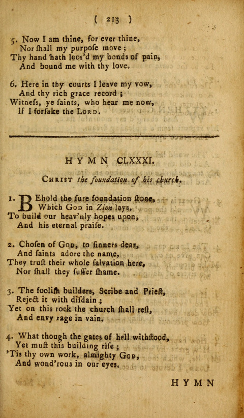 A Choice Collection of Hymns, in which are some never before printed page 213