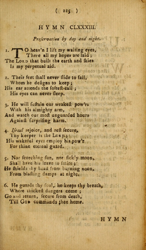 A Choice Collection of Hymns, in which are some never before printed page 215