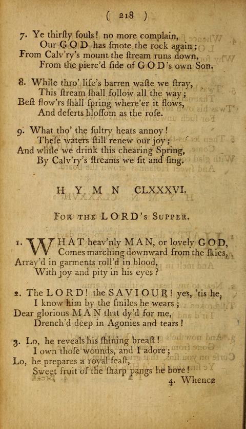 A Choice Collection of Hymns, in which are some never before printed page 218