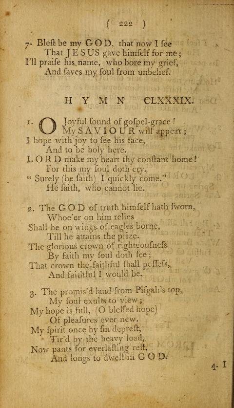 A Choice Collection of Hymns, in which are some never before printed page 222