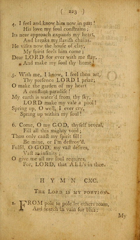 A Choice Collection of Hymns, in which are some never before printed page 223
