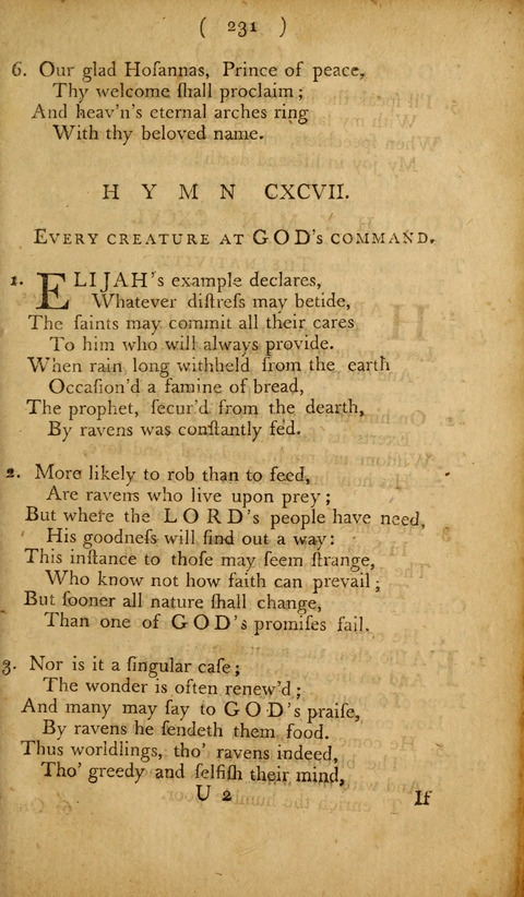 A Choice Collection of Hymns, in which are some never before printed page 231