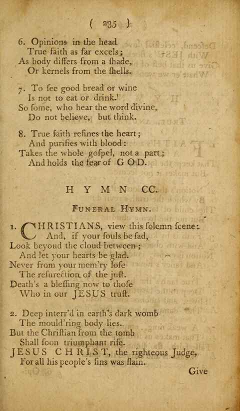 A Choice Collection of Hymns, in which are some never before printed page 235