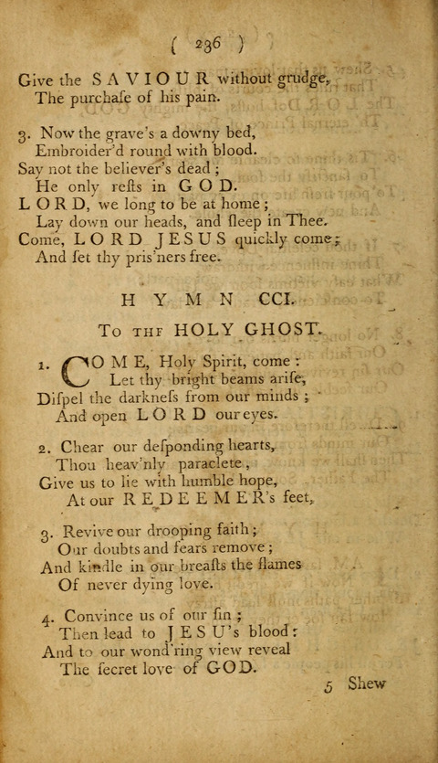A Choice Collection of Hymns, in which are some never before printed page 236