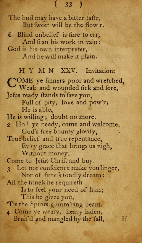 A Choice Collection of Hymns, in which are some never before printed page 31