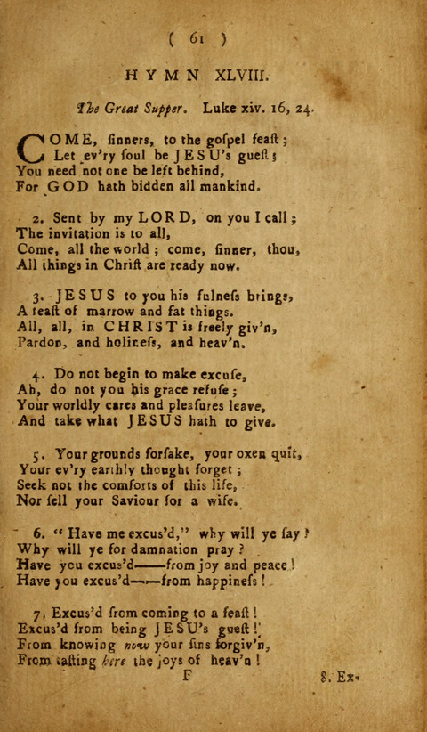A Choice Collection of Hymns, in which are some never before printed page 59