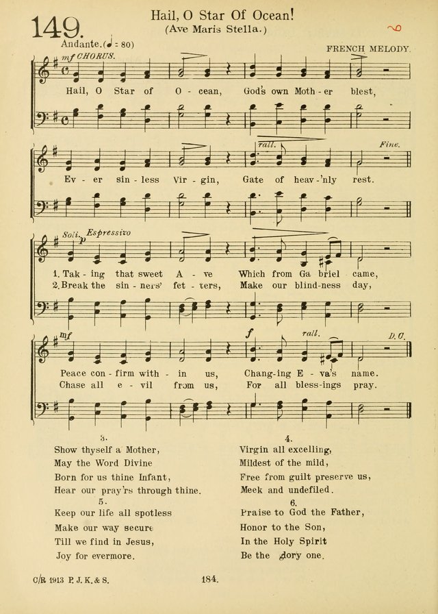 American Catholic Hymnal: an extensive collection of hymns, Latin chants, and sacred songs for church, school, and home, including Gregorian masses, vesper psalms, litanies... page 191