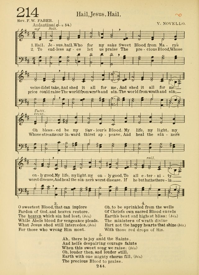 American Catholic Hymnal: an extensive collection of hymns, Latin chants, and sacred songs for church, school, and home, including Gregorian masses, vesper psalms, litanies... page 251