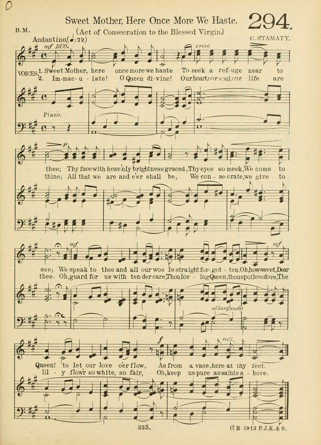 American Catholic Hymnal: an extensive collection of hymns, Latin chants, and sacred songs for church, school, and home, including Gregorian masses, vesper psalms, litanies... page 342
