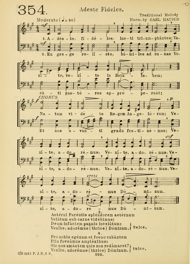 American Catholic Hymnal: an extensive collection of hymns, Latin chants, and sacred songs for church, school, and home, including Gregorian masses, vesper psalms, litanies... page 399