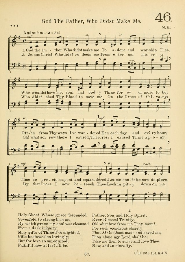 American Catholic Hymnal: an extensive collection of hymns, Latin chants, and sacred songs for church, school, and home, including Gregorian masses, vesper psalms, litanies... page 74