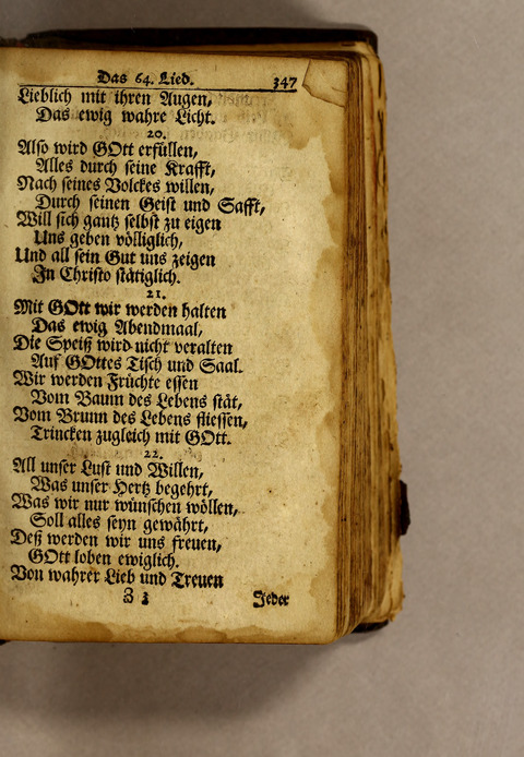 Ausbund, das ist: etliche schöne christliche lieder, wie sie in dem Gefängnüs zu Bassau in dem Schloss on den Schweitzer-Brüdern, und von andern rechtgläubigen Christen hin und her gedichtet worden page 349