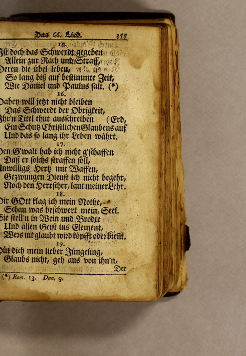 Ausbund, das ist: etliche schöne christliche lieder, wie sie in dem Gefängnüs zu Bassau in dem Schloss on den Schweitzer-Brüdern, und von andern rechtgläubigen Christen hin und her gedichtet worden page 357