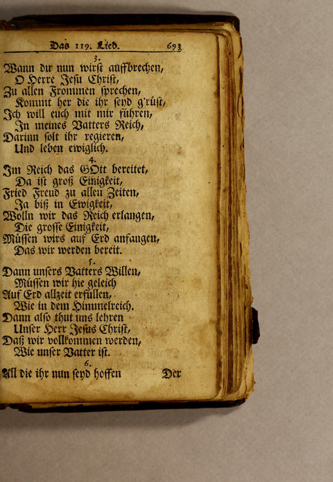 Ausbund, das ist: etliche schöne christliche lieder, wie sie in dem Gefängnüs zu Bassau in dem Schloss on den Schweitzer-Brüdern, und von andern rechtgläubigen Christen hin und her gedichtet worden page 695