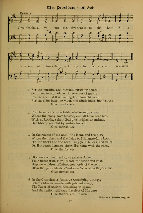 The American Hymnal for Chapel Service page 39