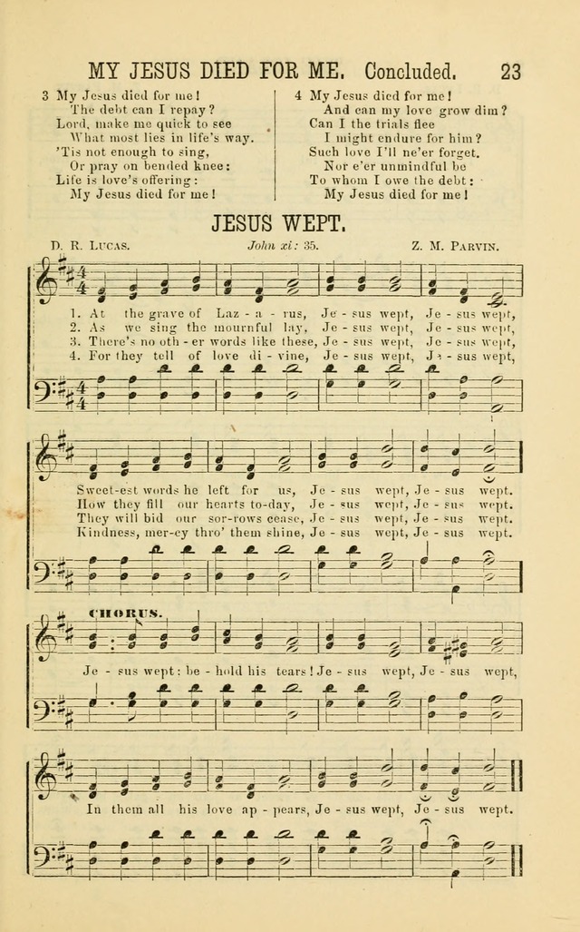 Apostolic Hymns and Songs: a collection of hymns and songs, both new and old, for the church, protracted meetings, and the Sunday school page 23