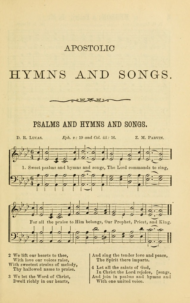 Apostolic Hymns and Songs: a collection of hymns and songs, both new and old, for the church, protracted meetings, and the Sunday school page 3