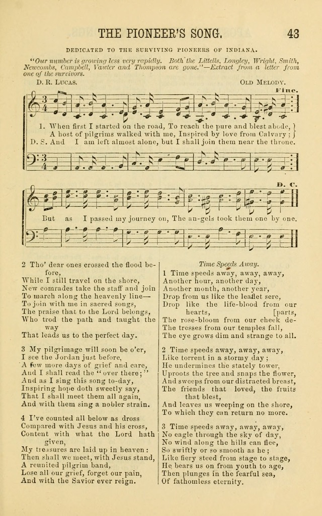 Apostolic Hymns and Songs: a collection of hymns and songs, both new and old, for the church, protracted meetings, and the Sunday school page 43