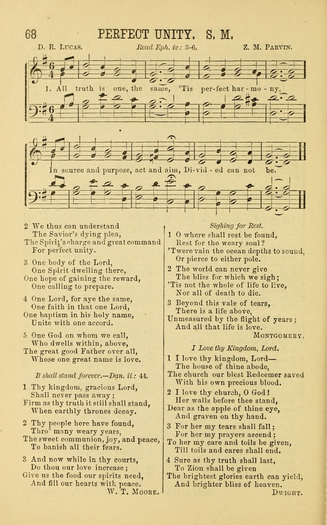 Apostolic Hymns and Songs: a collection of hymns and songs, both new and old, for the church, protracted meetings, and the Sunday school page 68