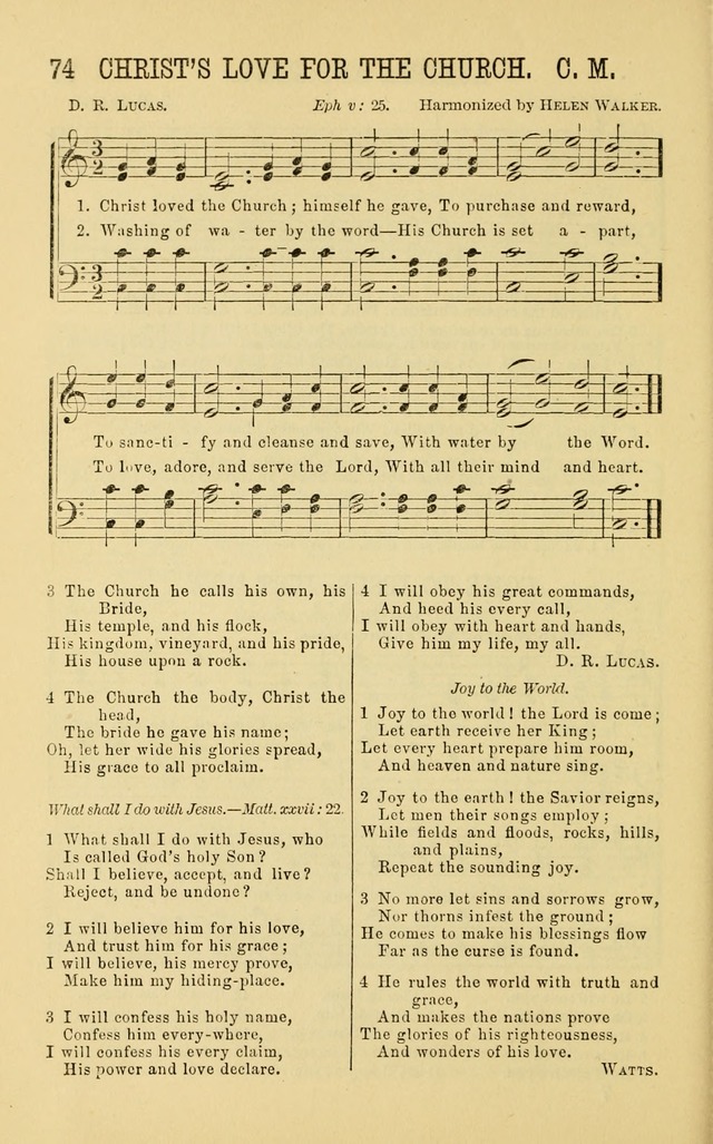 Apostolic Hymns and Songs: a collection of hymns and songs, both new and old, for the church, protracted meetings, and the Sunday school page 74