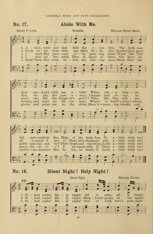 The Assembly Hymn and Song Collection: designed for use in chapel, assembly, convocation, or general exercises of schools, normals, colleges and universities. (3rd ed.) page 36