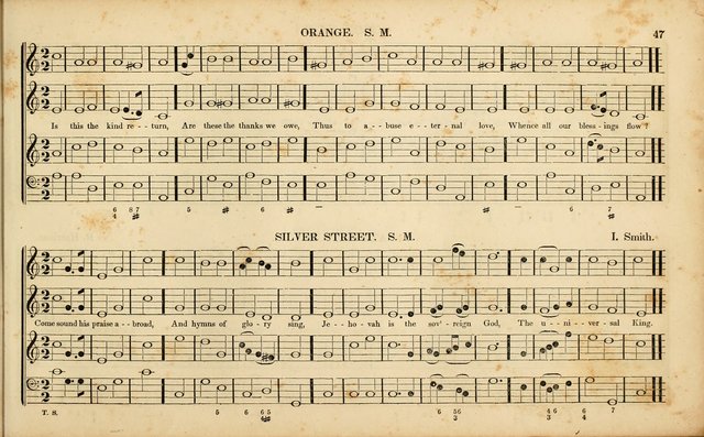 American Psalmody: a collection of sacred music, comprising a great variety of psalm, and hymn tunes, set-pieces, anthems and chants, arranged with a figured bass for the organ...(3rd ed.) page 44