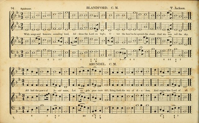 American Psalmody: a collection of sacred music, comprising a great variety of psalm, and hymn tunes, set-pieces, anthems and chants, arranged with a figured bass for the organ...(3rd ed.) page 91