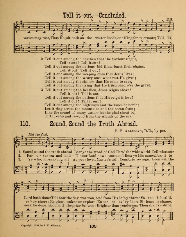 Augsburg Songs for Sunday Schools and other services page 103