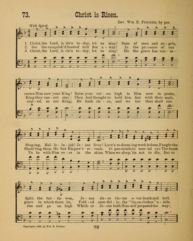 Augsburg Songs for Sunday Schools and other services page 72