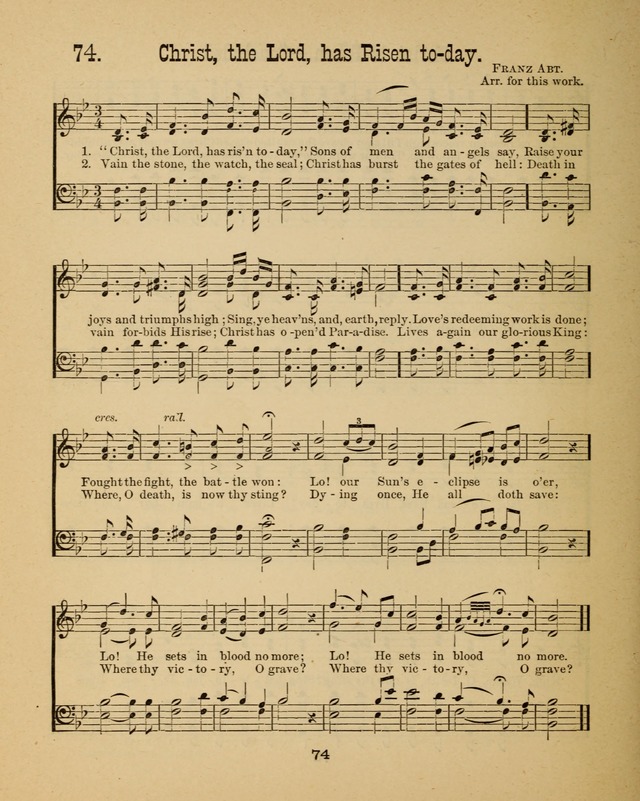 Augsburg Songs for Sunday Schools and other services page 74