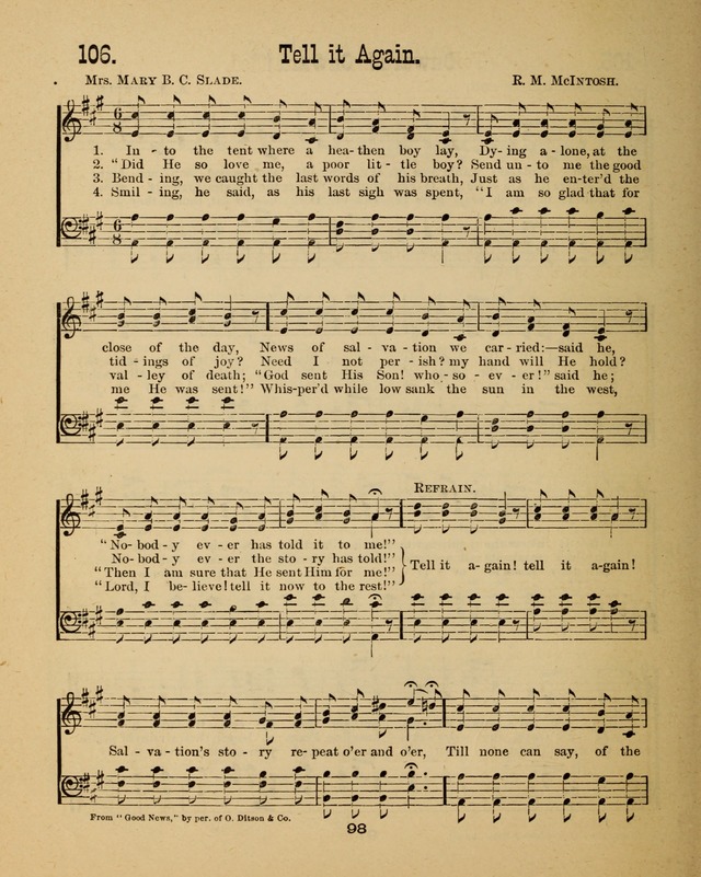 Augsburg Songs for Sunday Schools and other services page 98